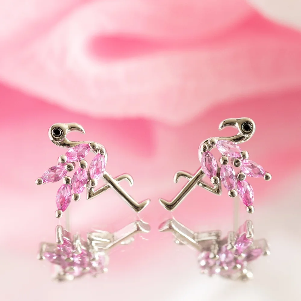 Pink Flamingo Studs - Picture 1 of 8